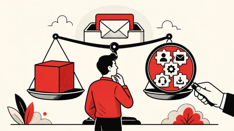 Una bandeja de entrada organiza un plan gratuito de email marketing.