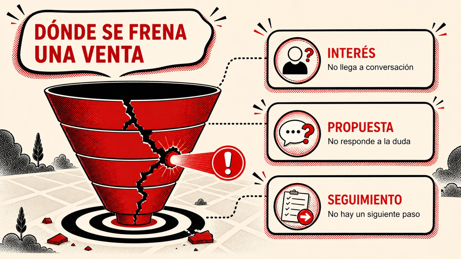 Escenarios para localizar el cuello de botella de una venta.