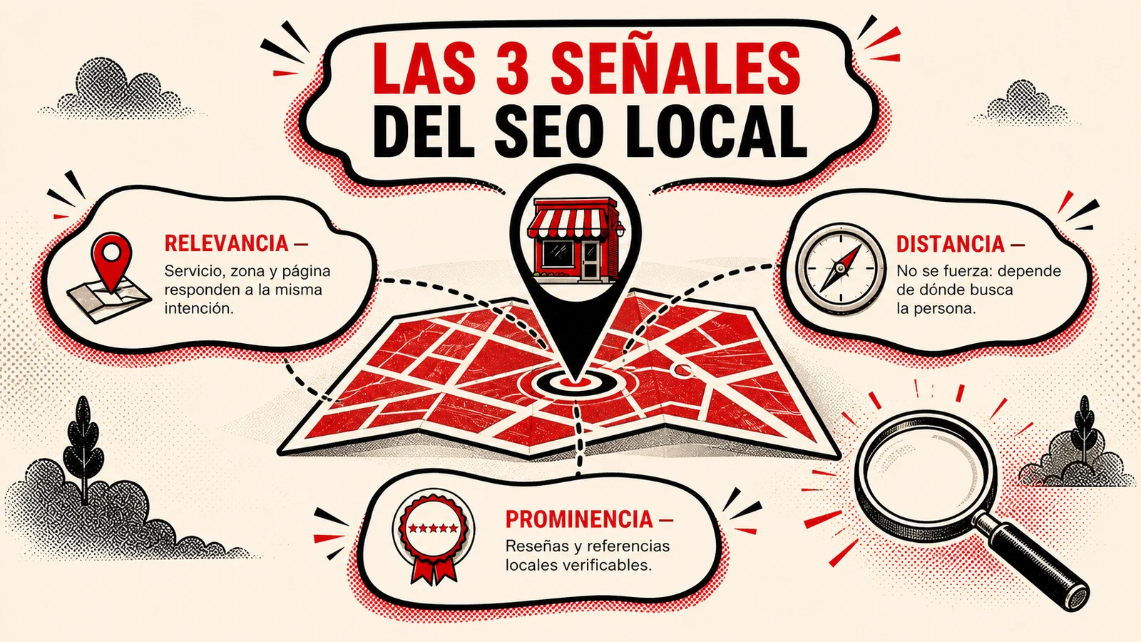 Tres señales que ayudan a mejorar el SEO local de un negocio.